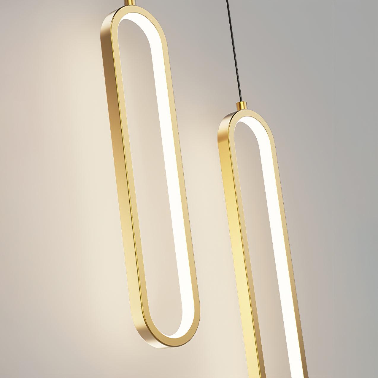 Long Oval LED Modern Brass Pendant Lamp