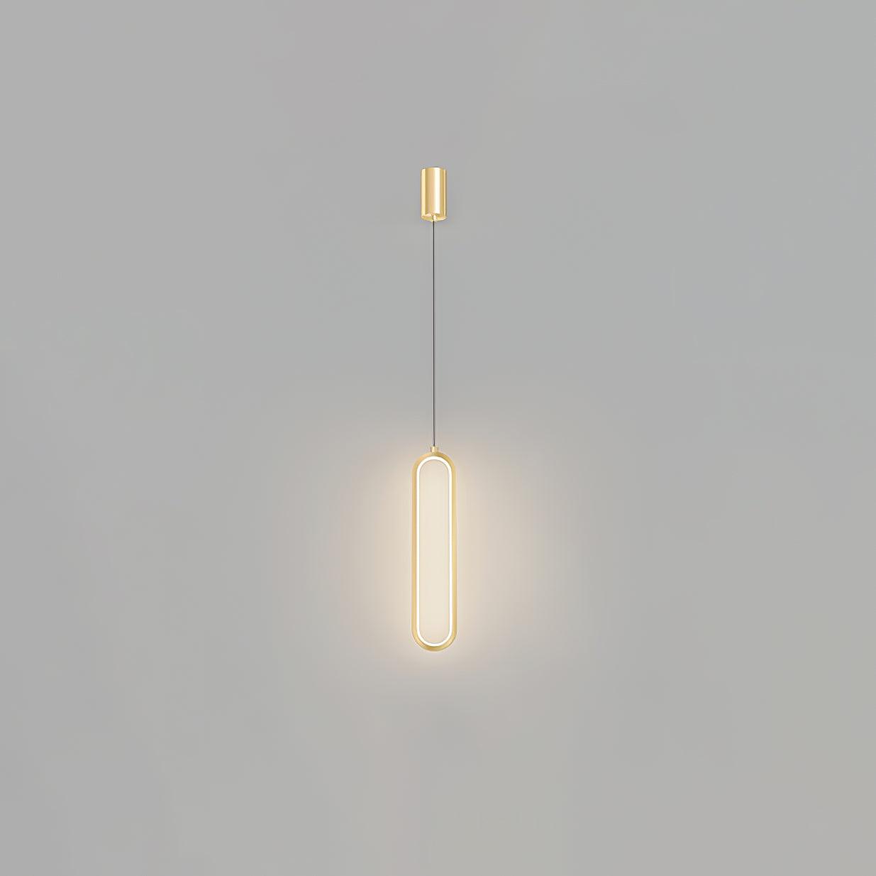 Long Oval LED Modern Brass Pendant Lamp