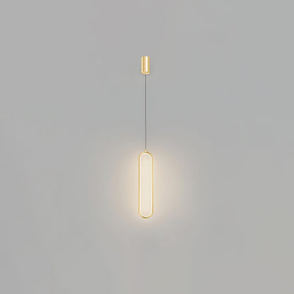 Long Oval LED Modern Brass Pendant Lamp