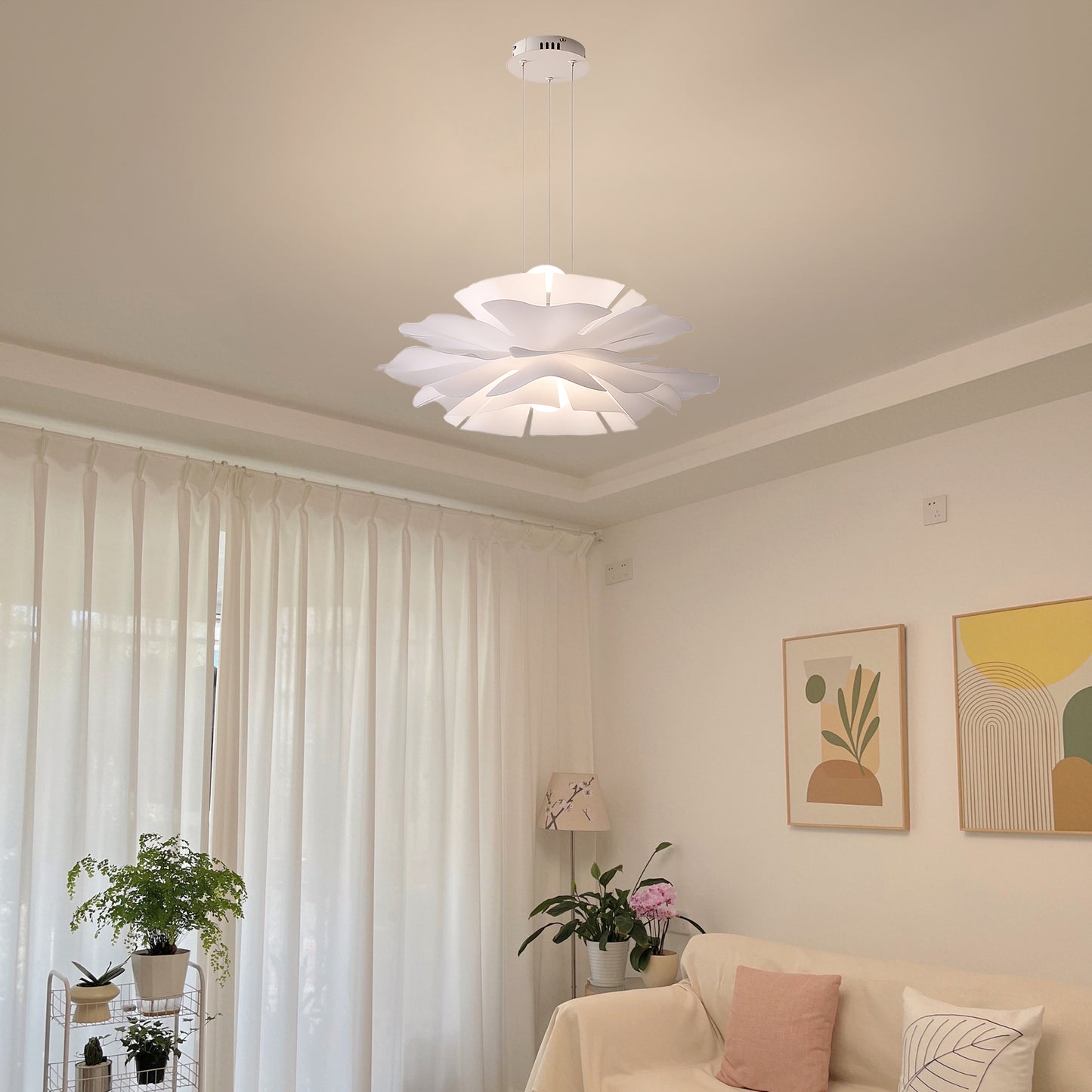 Lotus Flower Modern Metal Pendant Lamp