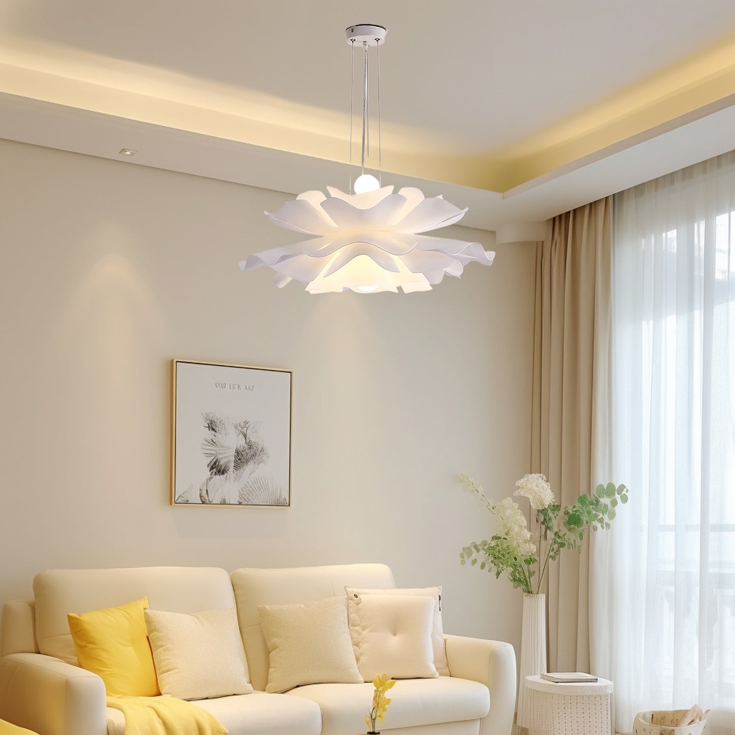 Lotus Flower Modern Metal Pendant Lamp