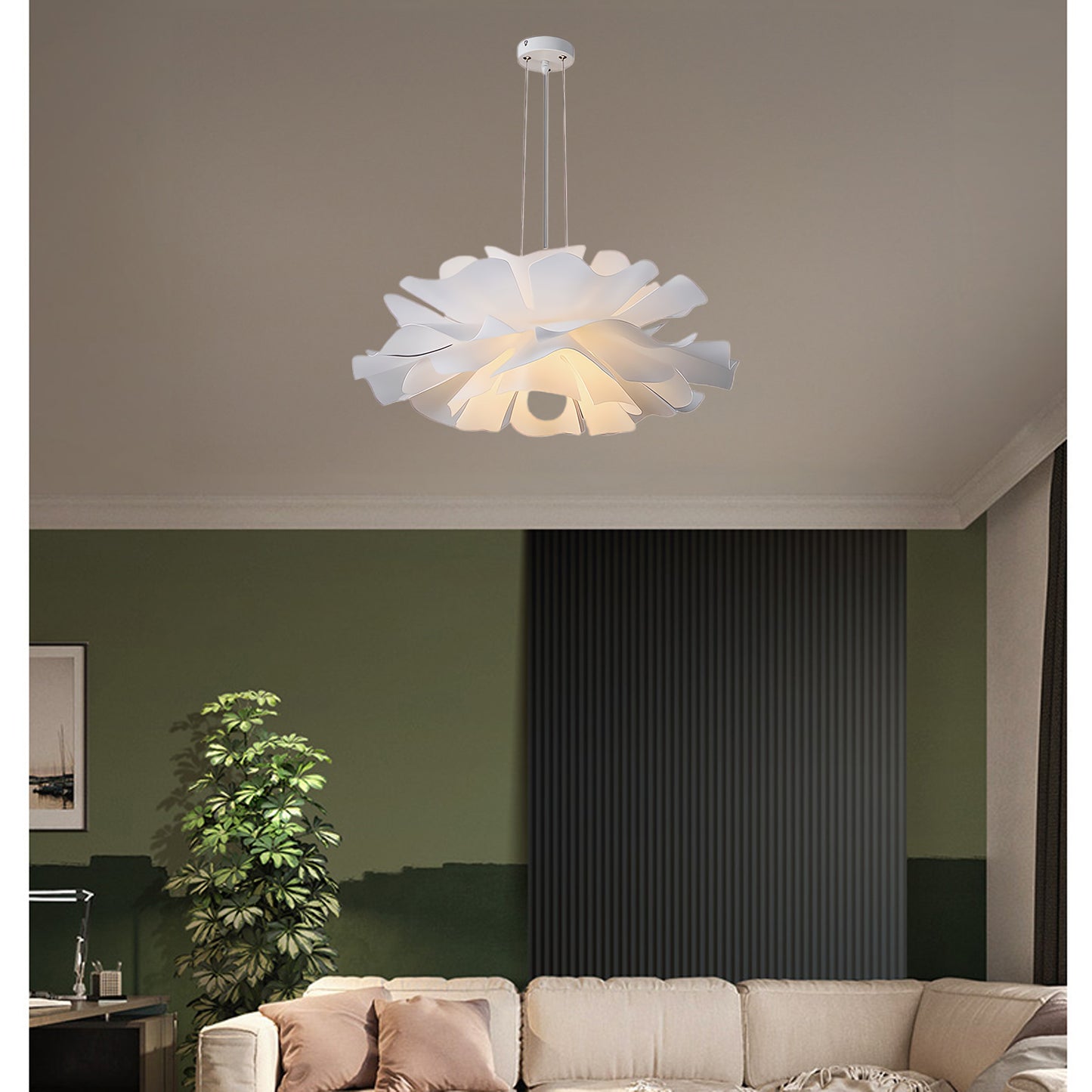 Lotus Flower Modern Metal Pendant Lamp