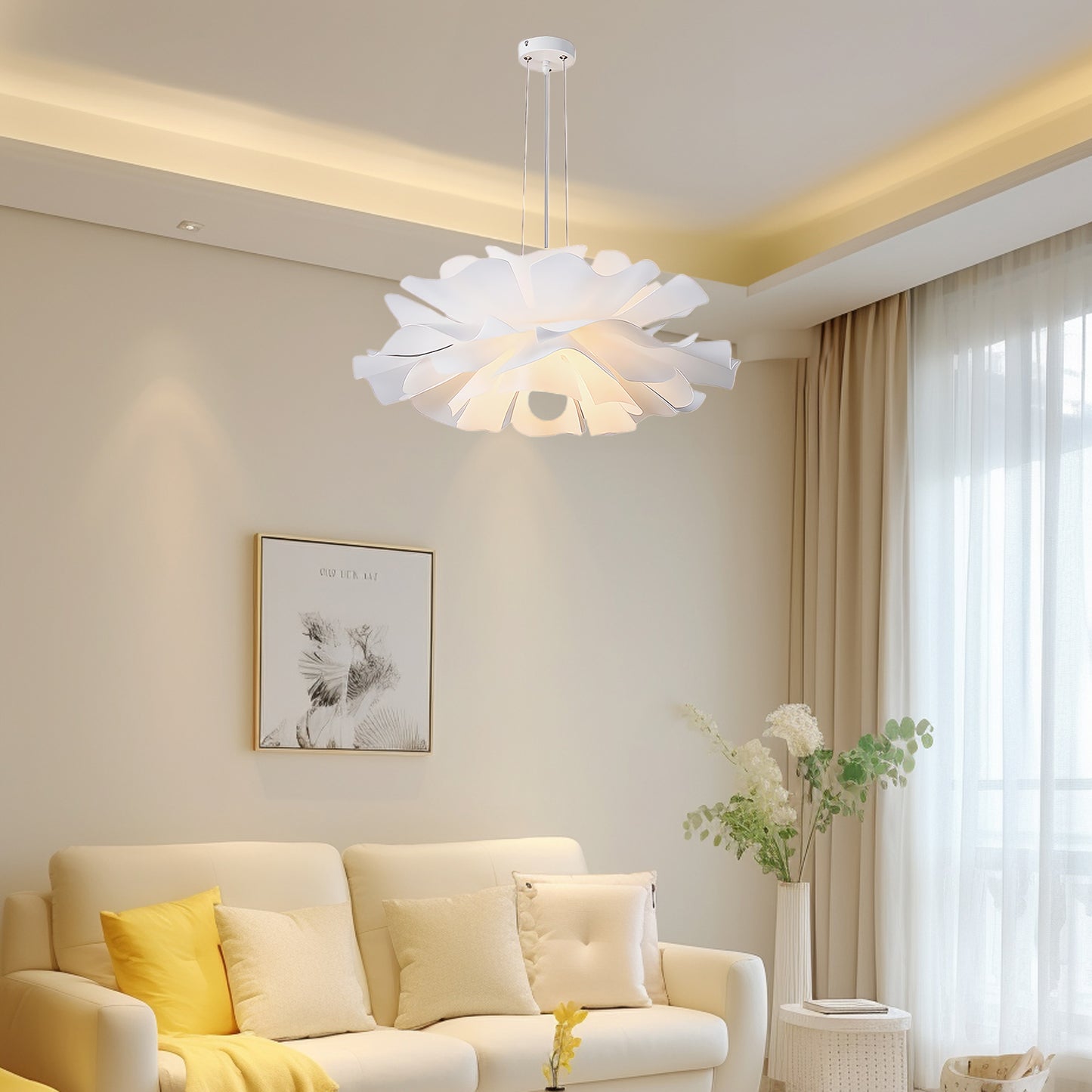 Lotus Flower Modern Metal Pendant Lamp