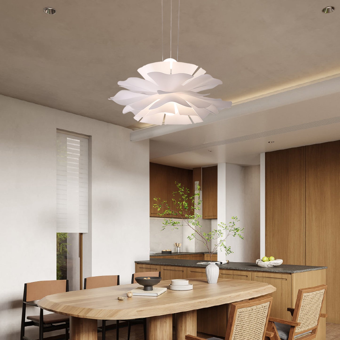 Lotus Flower Modern Metal Pendant Lamp