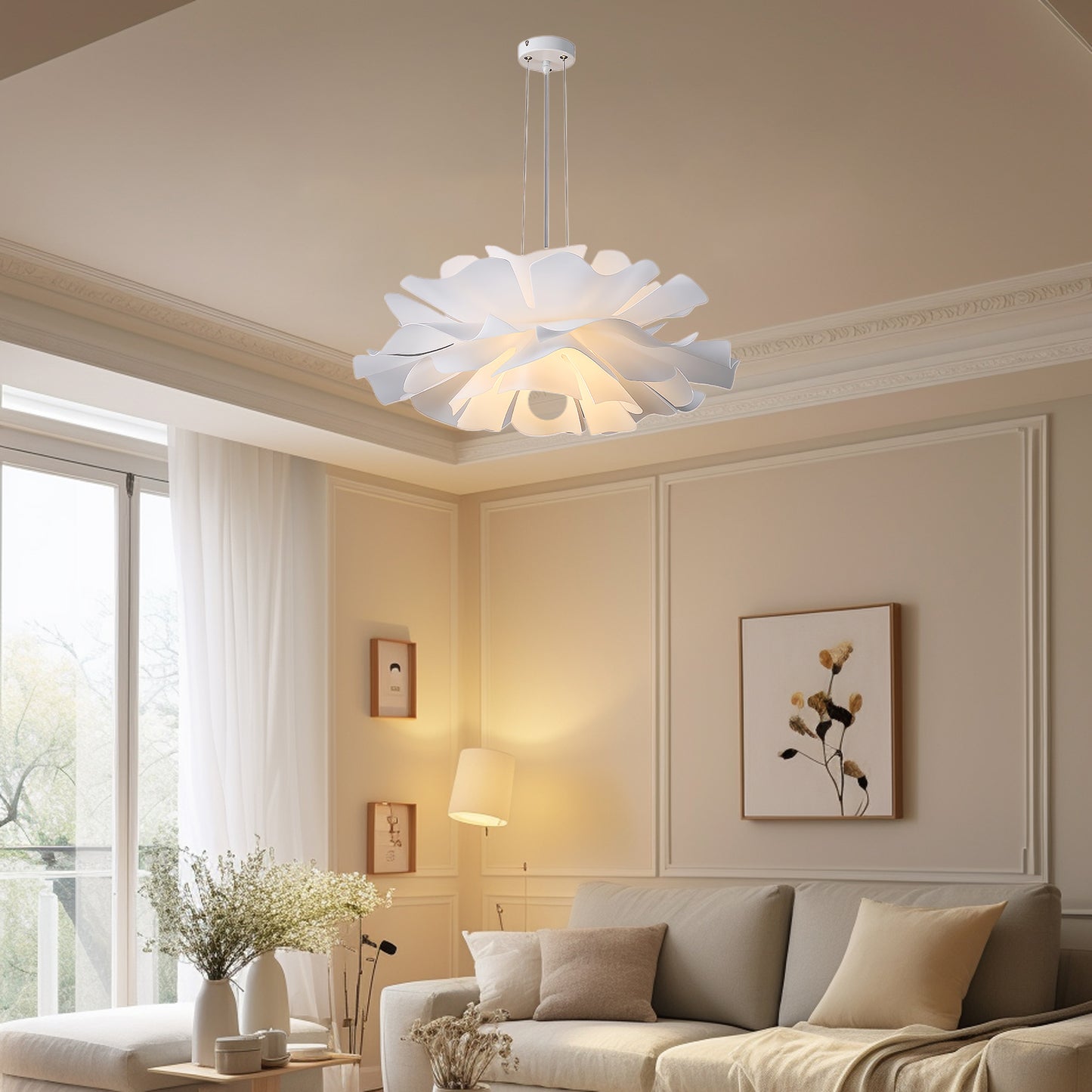 Lotus Flower Modern Metal Pendant Lamp