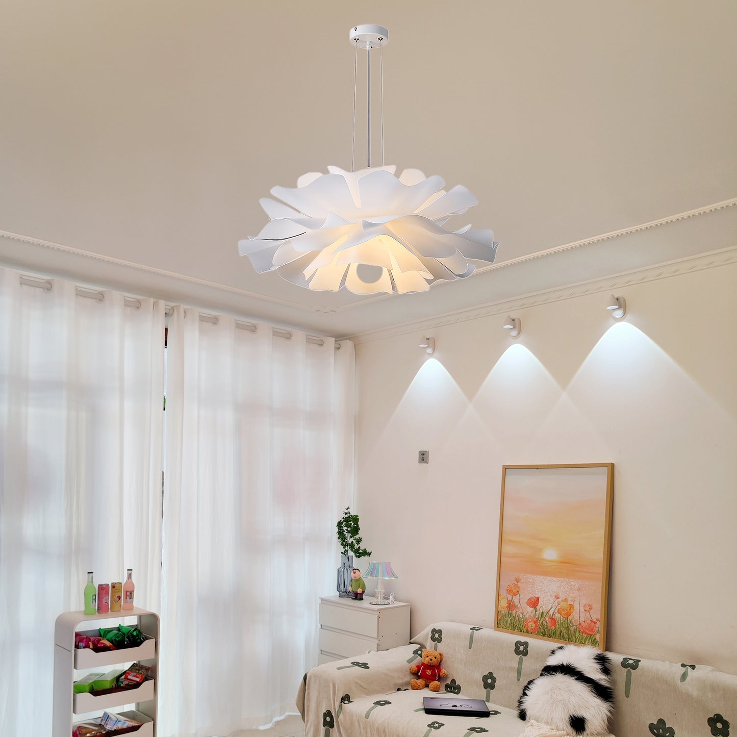 Lotus Flower Modern Metal Pendant Lamp