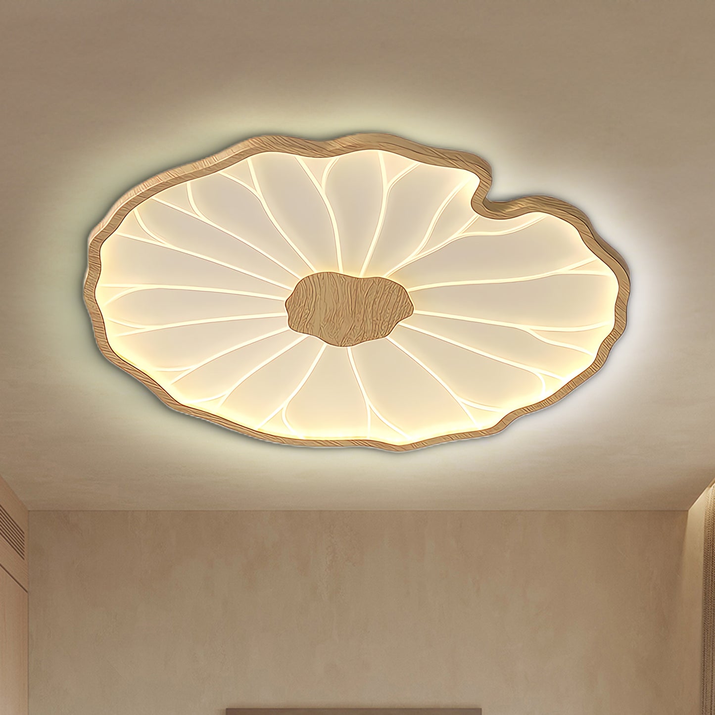 Lotus Leaf Acrylic Rustic Metal Ceiling Lamp