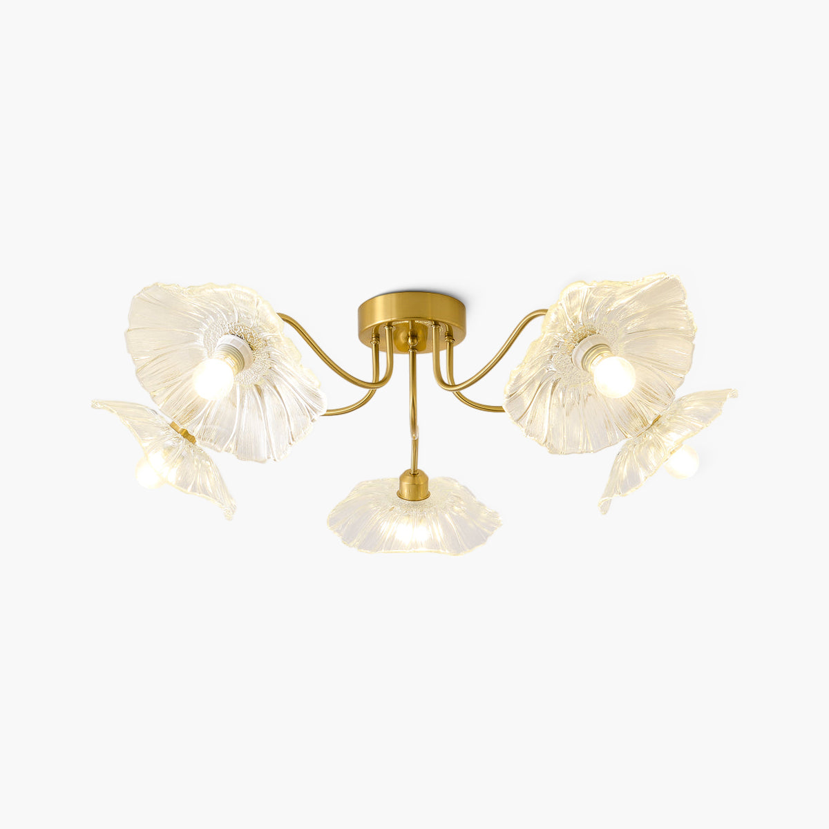 Lotus Leaf Eclectic Crystal Ceiling Lamp