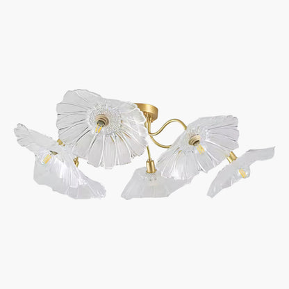 Lotus Leaf Eclectic Crystal Ceiling Lamp