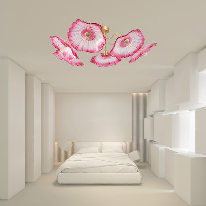 Lotus Leaf Eclectic Crystal Ceiling Lamp