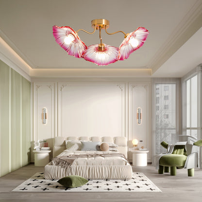 Lotus Leaf Eclectic Crystal Ceiling Lamp