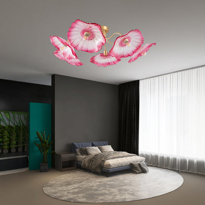 Lotus Leaf Eclectic Crystal Ceiling Lamp