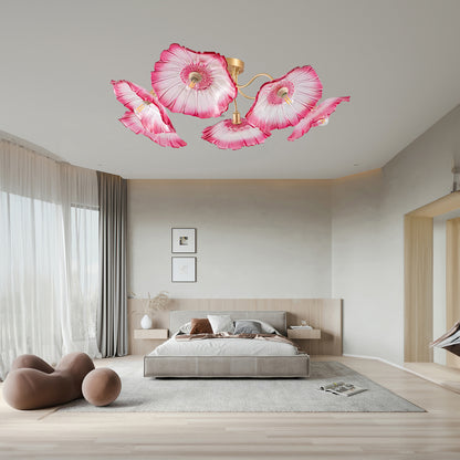 Lotus Leaf Eclectic Crystal Ceiling Lamp