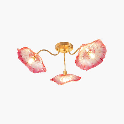 Lotus Leaf Eclectic Crystal Ceiling Lamp