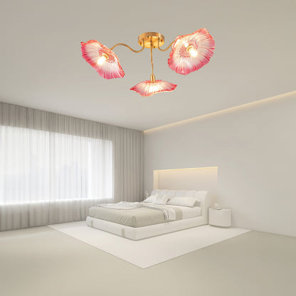 Lotus Leaf Eclectic Crystal Ceiling Lamp