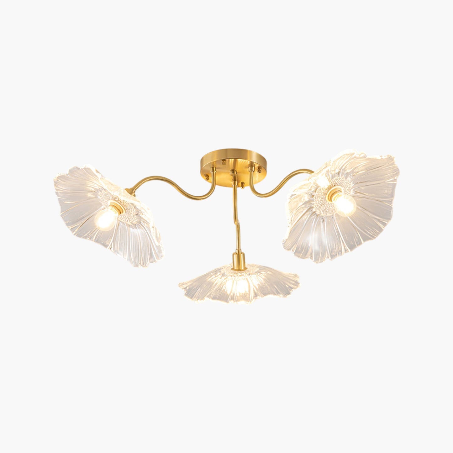 Lotus Leaf Eclectic Crystal Ceiling Lamp