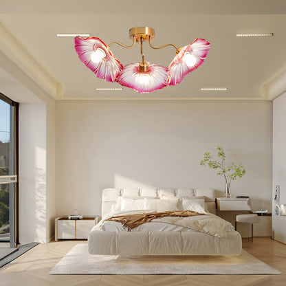 Lotus Leaf Eclectic Crystal Ceiling Lamp