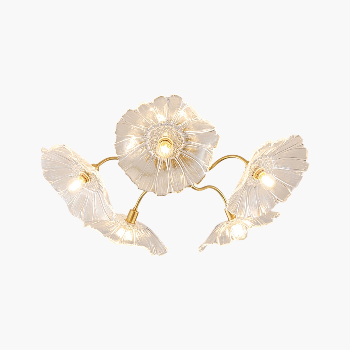 Lotus Leaf Eclectic Crystal Ceiling Lamp