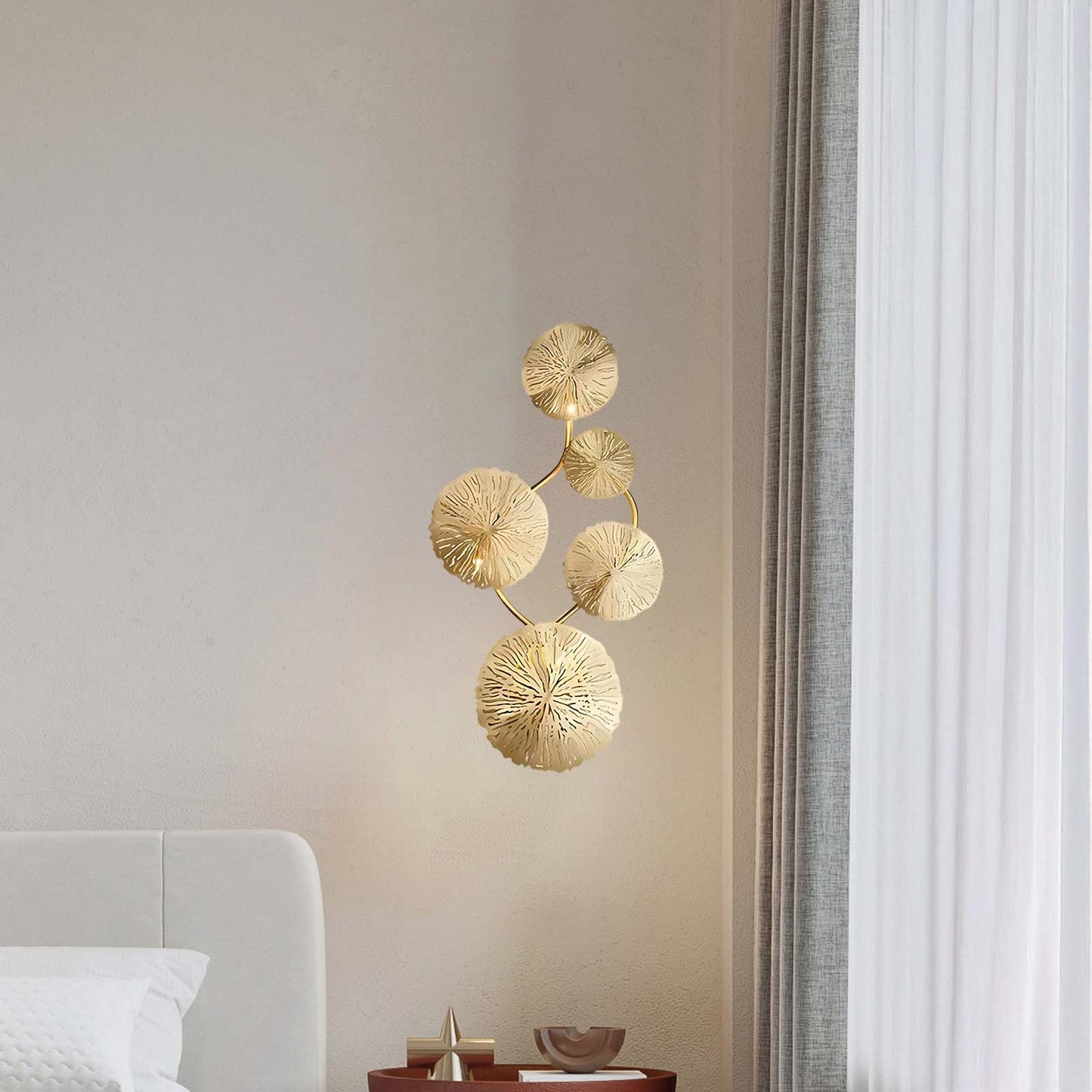 Lotus Leaf Modern Brass Wall Sconce