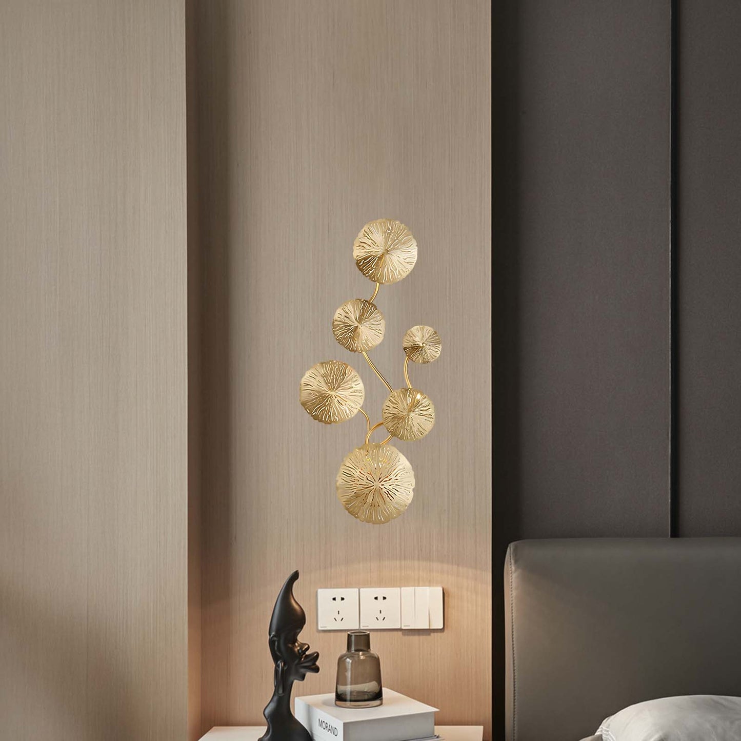 Lotus Leaf Modern Brass Wall Sconce