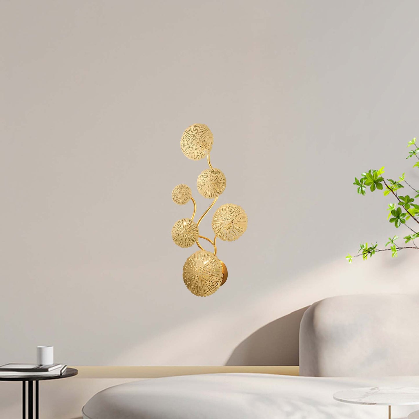 Lotus Leaf Modern Brass Wall Sconce