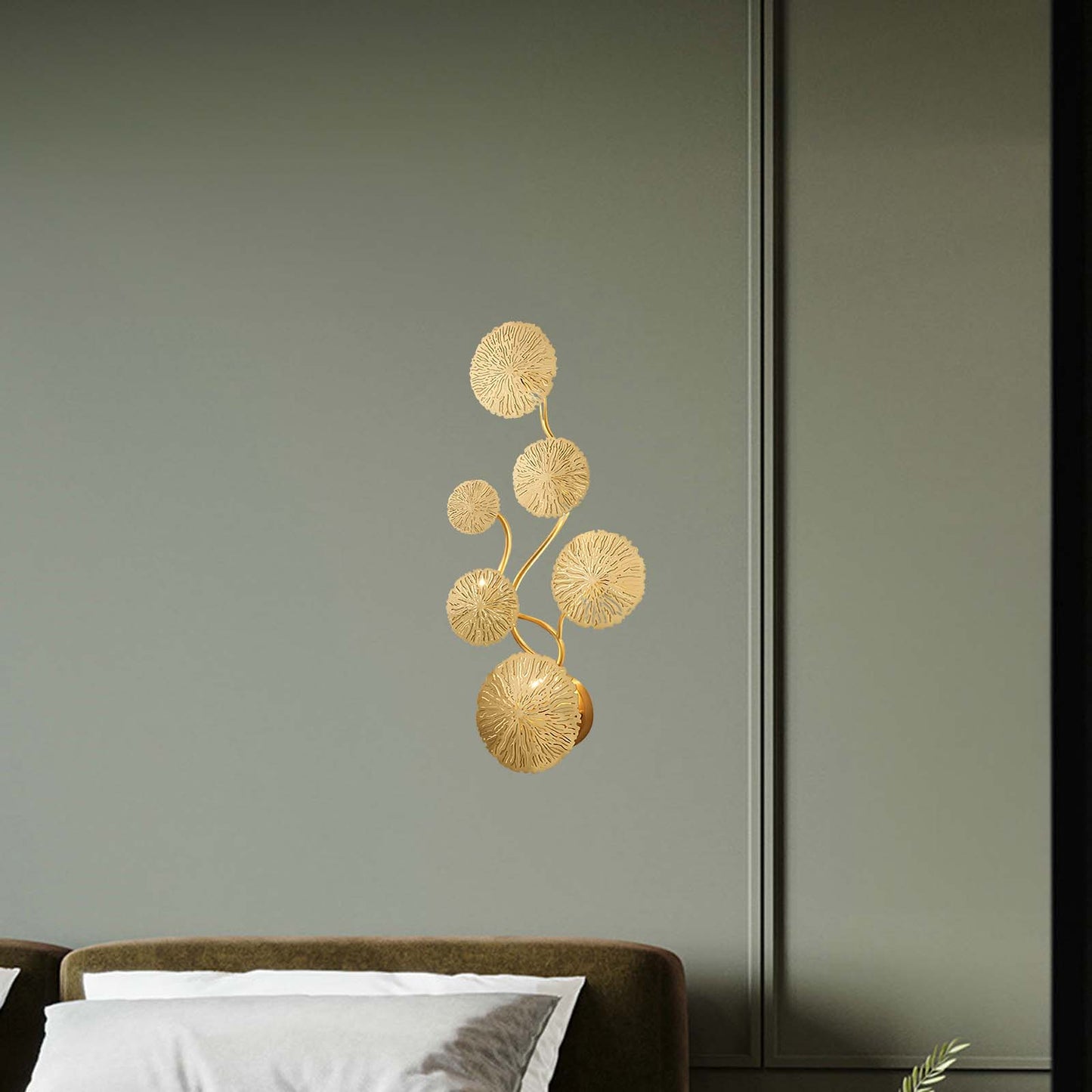 Lotus Leaf Modern Brass Wall Sconce