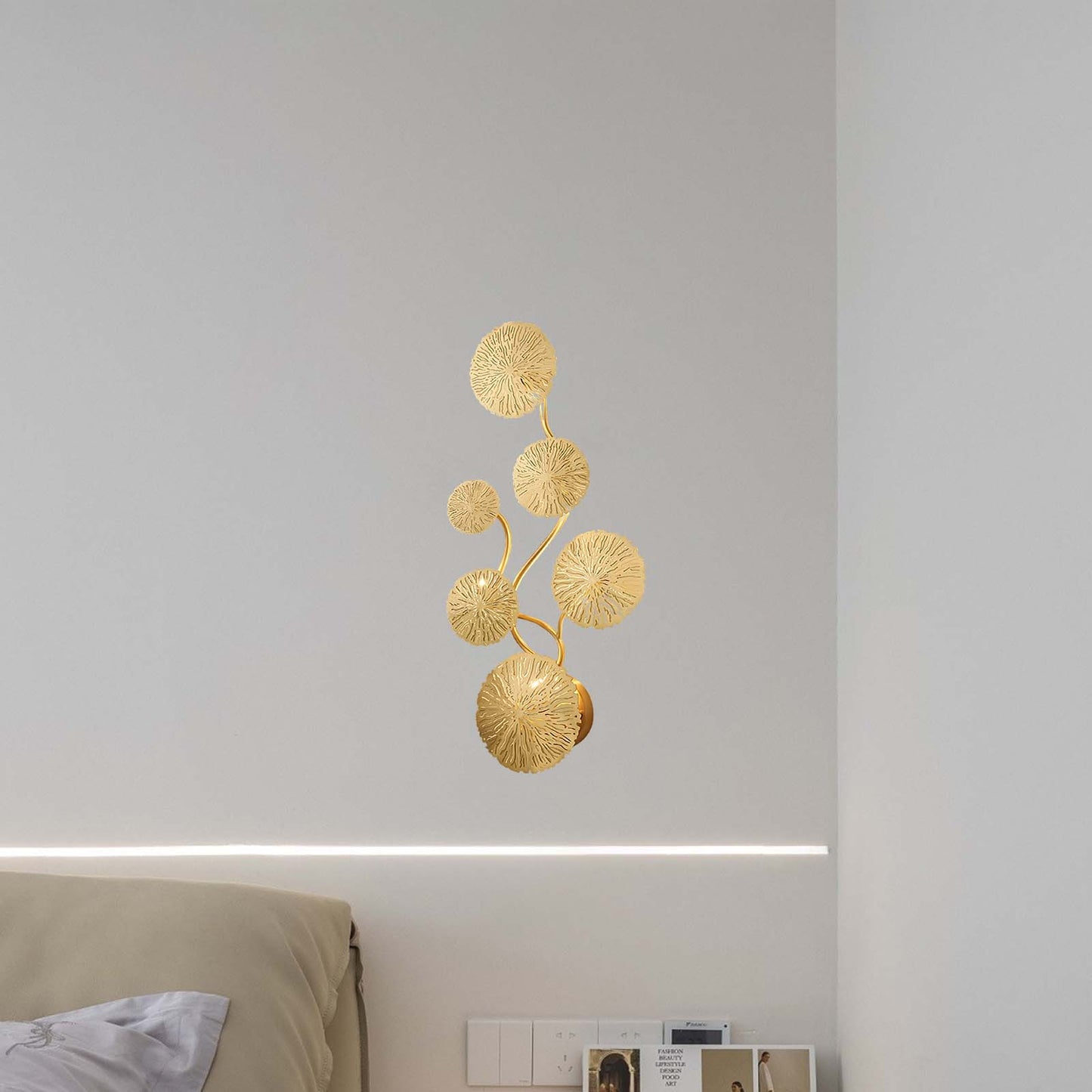 Lotus Leaf Modern Brass Wall Sconce