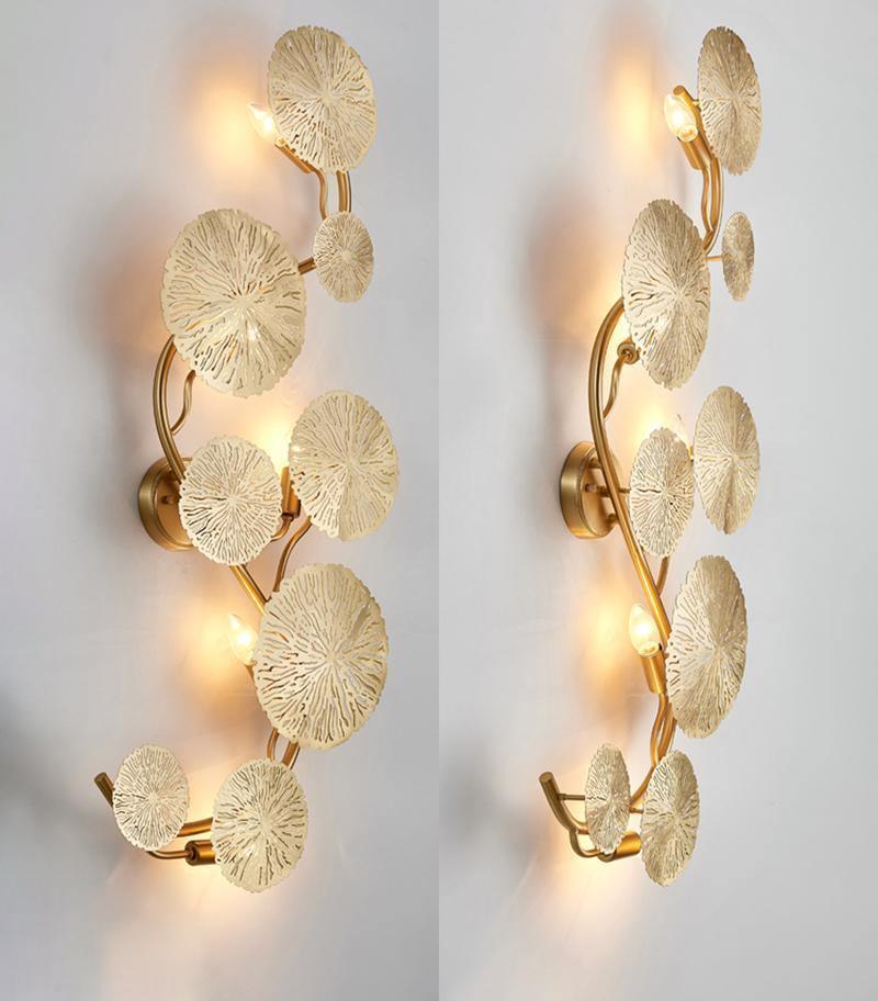 Lotus Leaf Modern Brass Wall Sconce