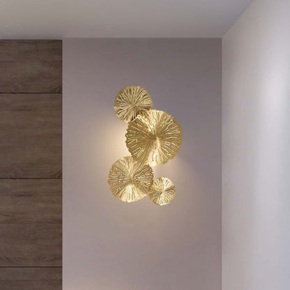 Lotus Leaf Modern Brass Wall Sconce