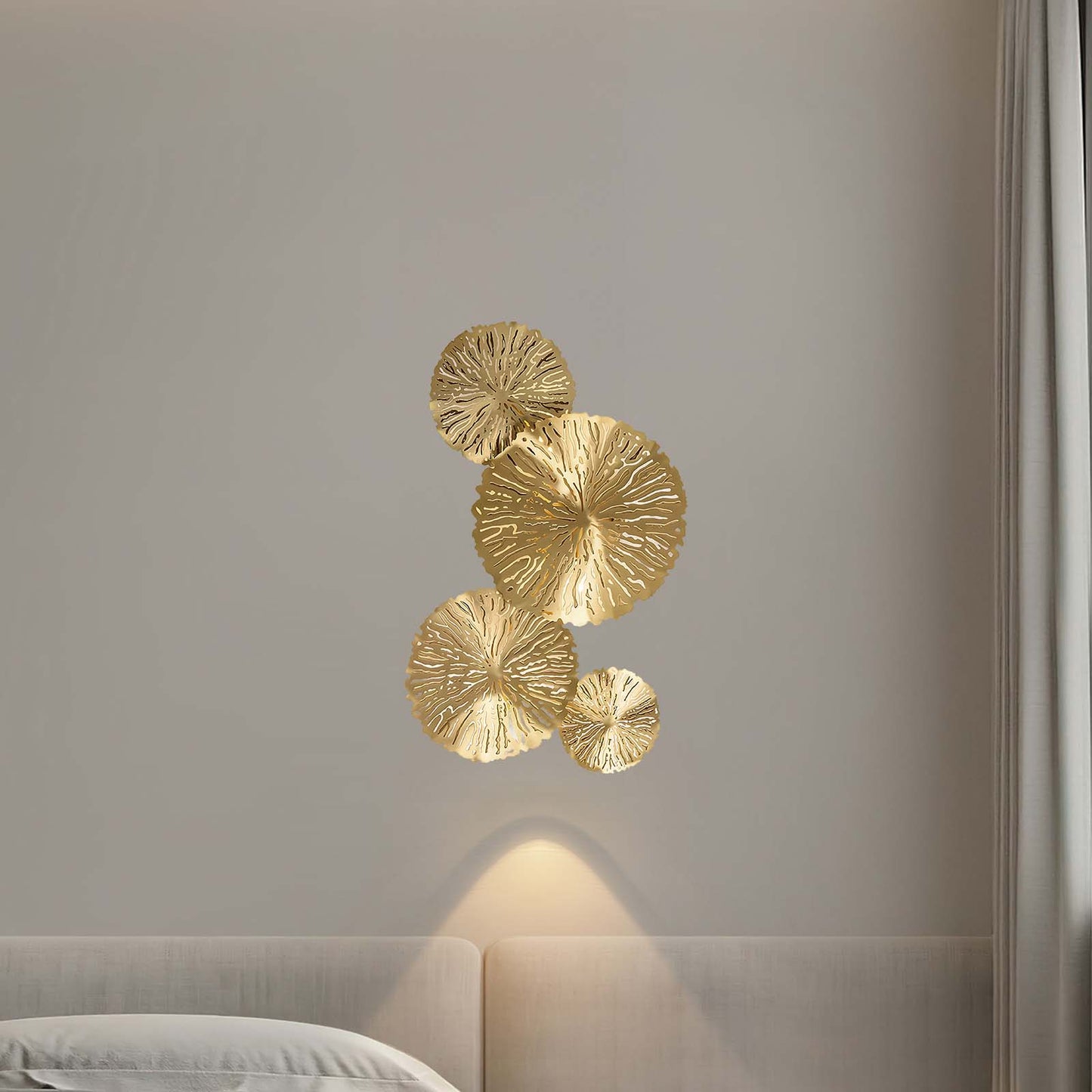 Lotus Leaf Modern Brass Wall Sconce