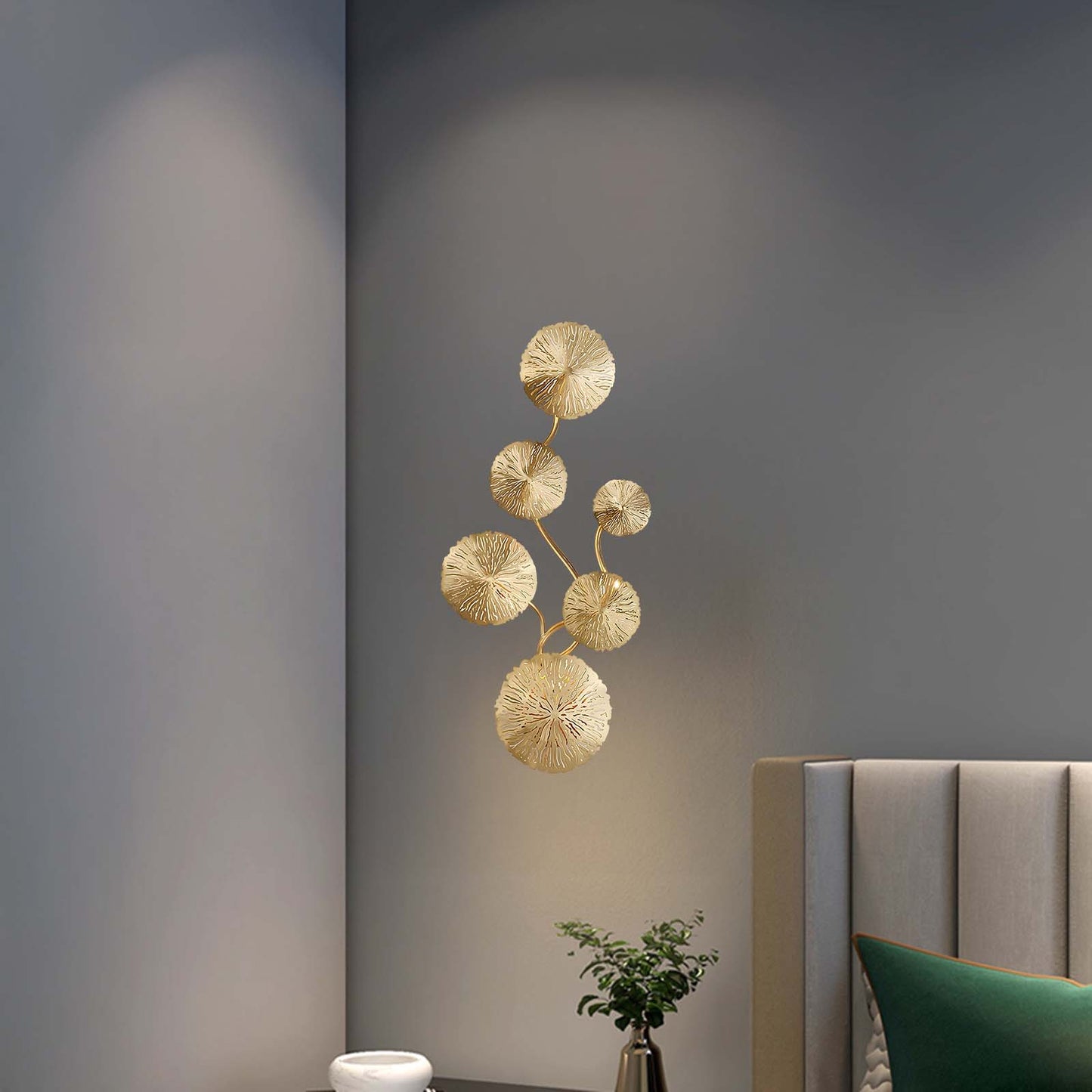 Lotus Leaf Modern Brass Wall Sconce