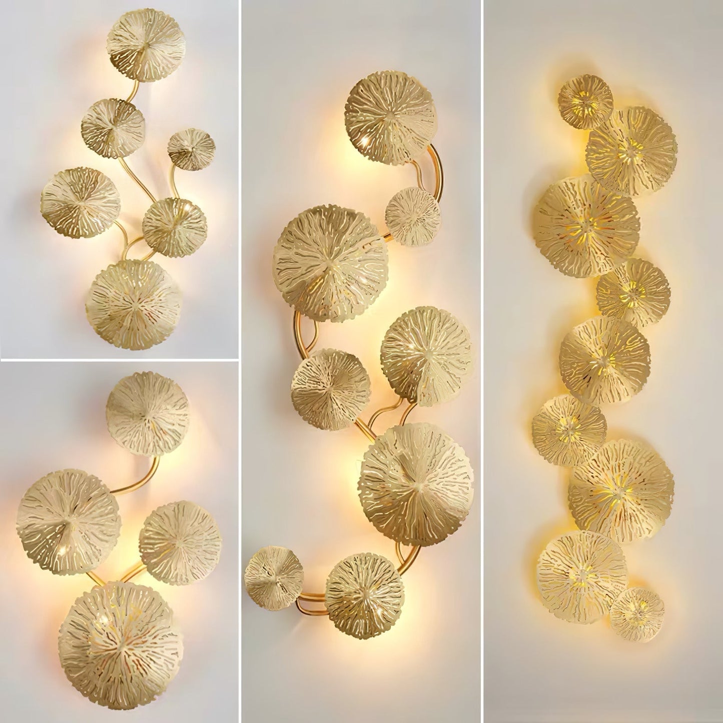 Lotus Leaf Modern Brass Wall Sconce