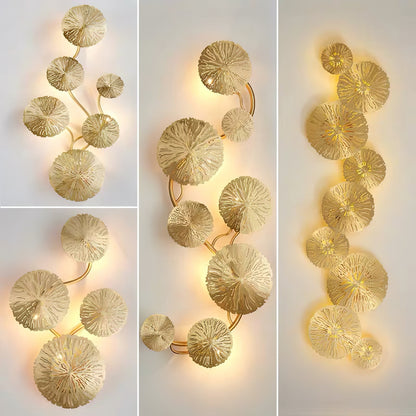 Lotus Leaf Modern Brass Wall Sconce