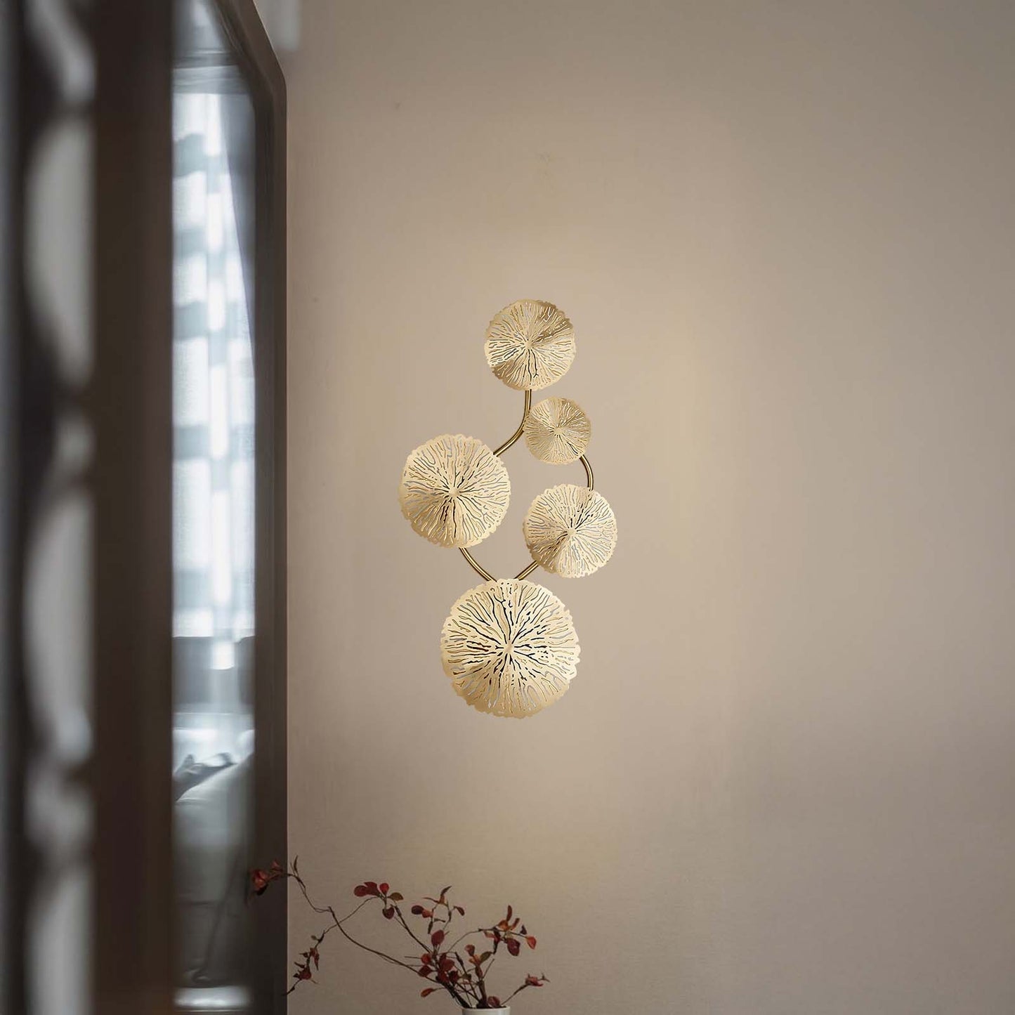 Lotus Leaf Modern Brass Wall Sconce