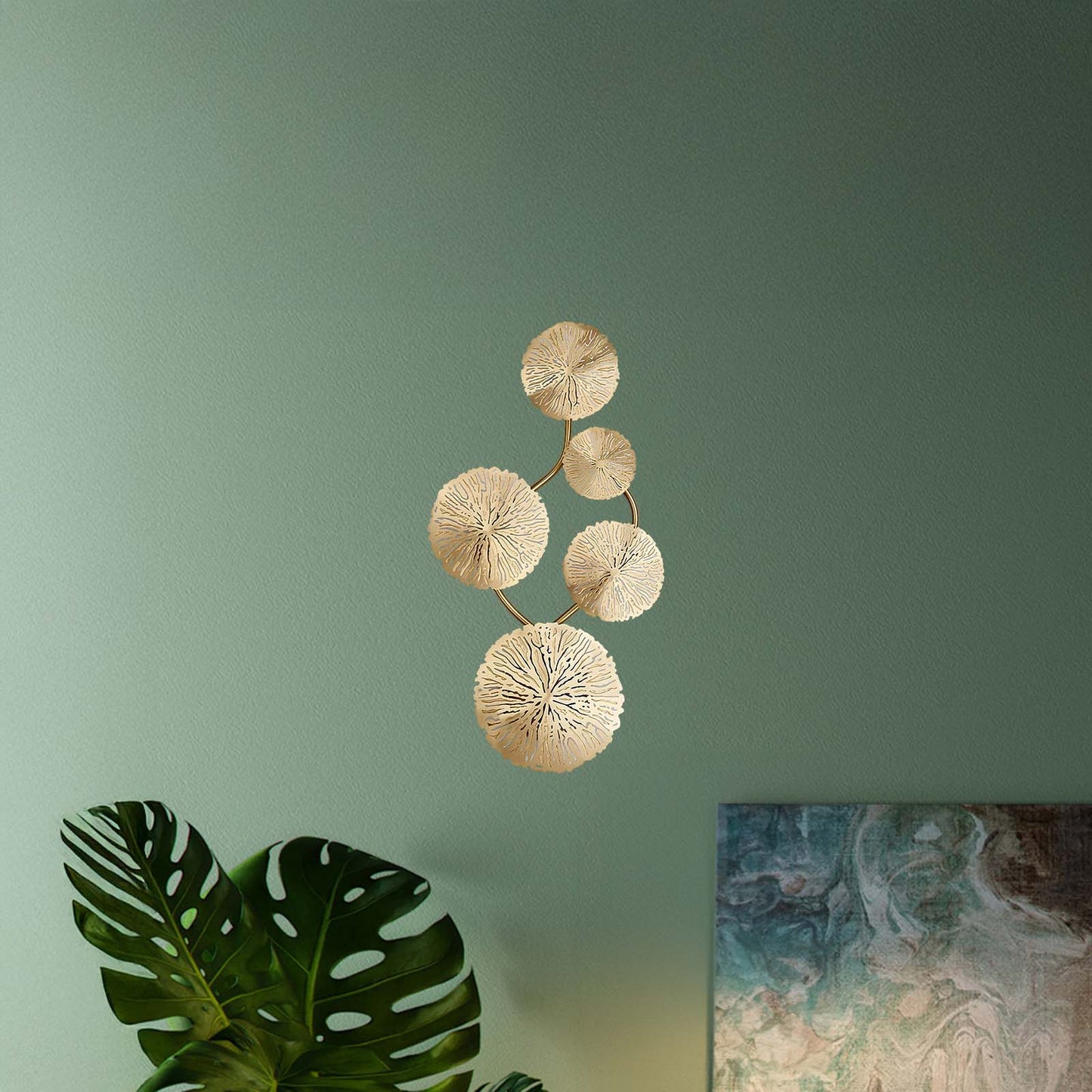 Lotus Leaf Modern Brass Wall Sconce