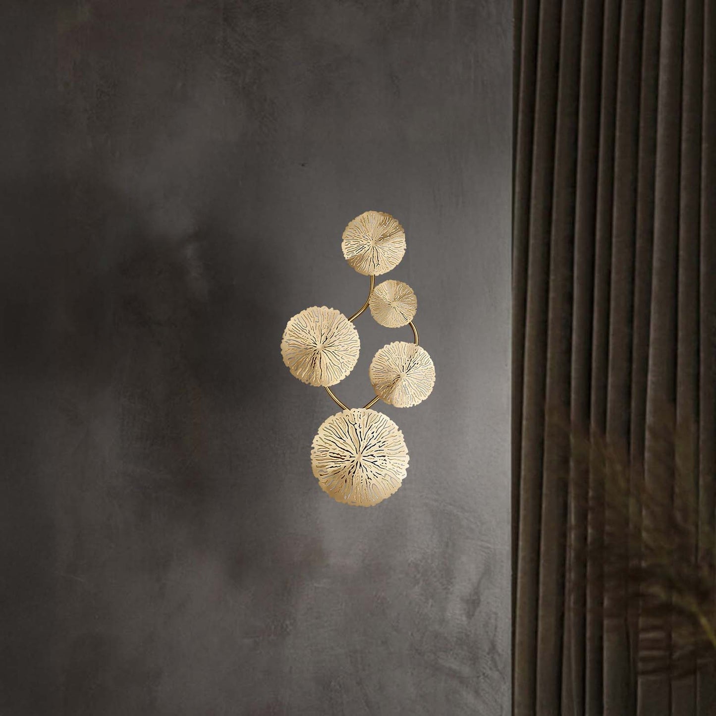 Lotus Leaf Modern Brass Wall Sconce