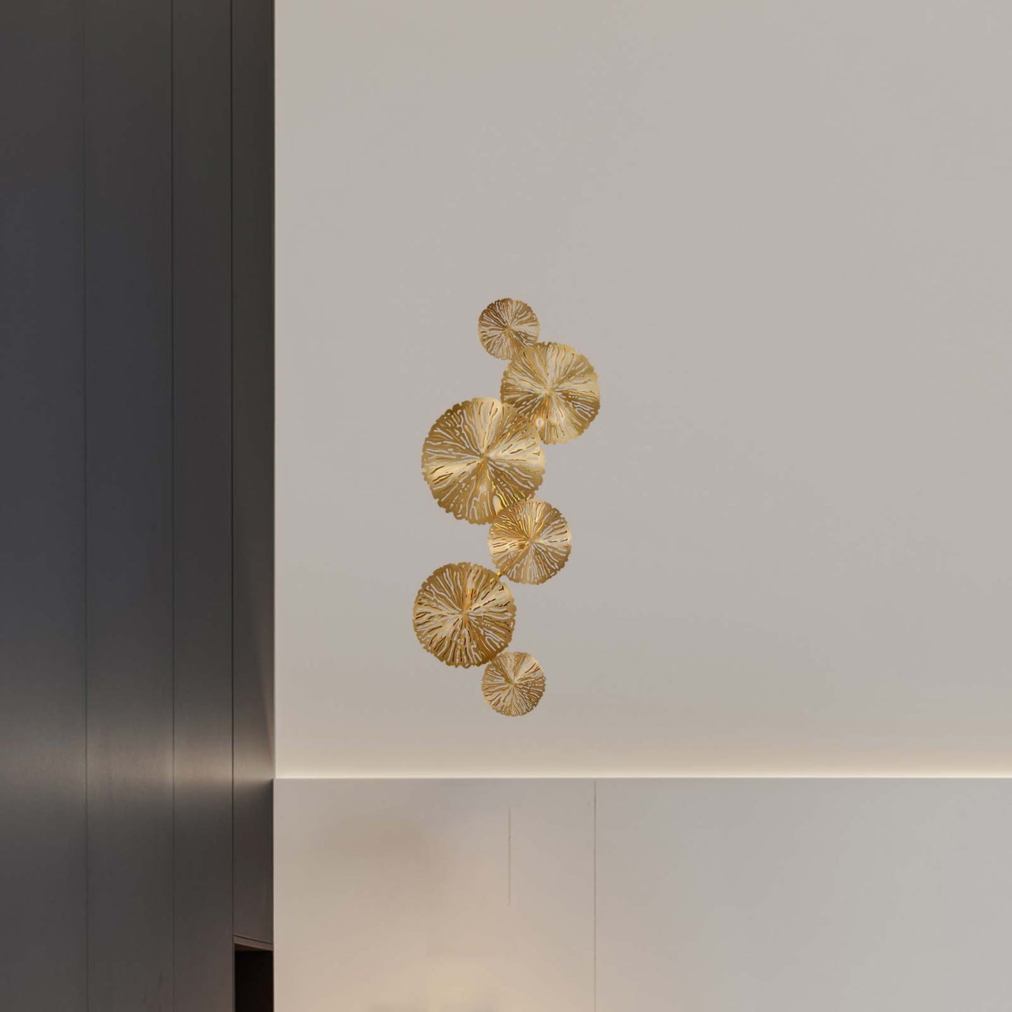 Lotus Leaf Modern Brass Wall Sconce