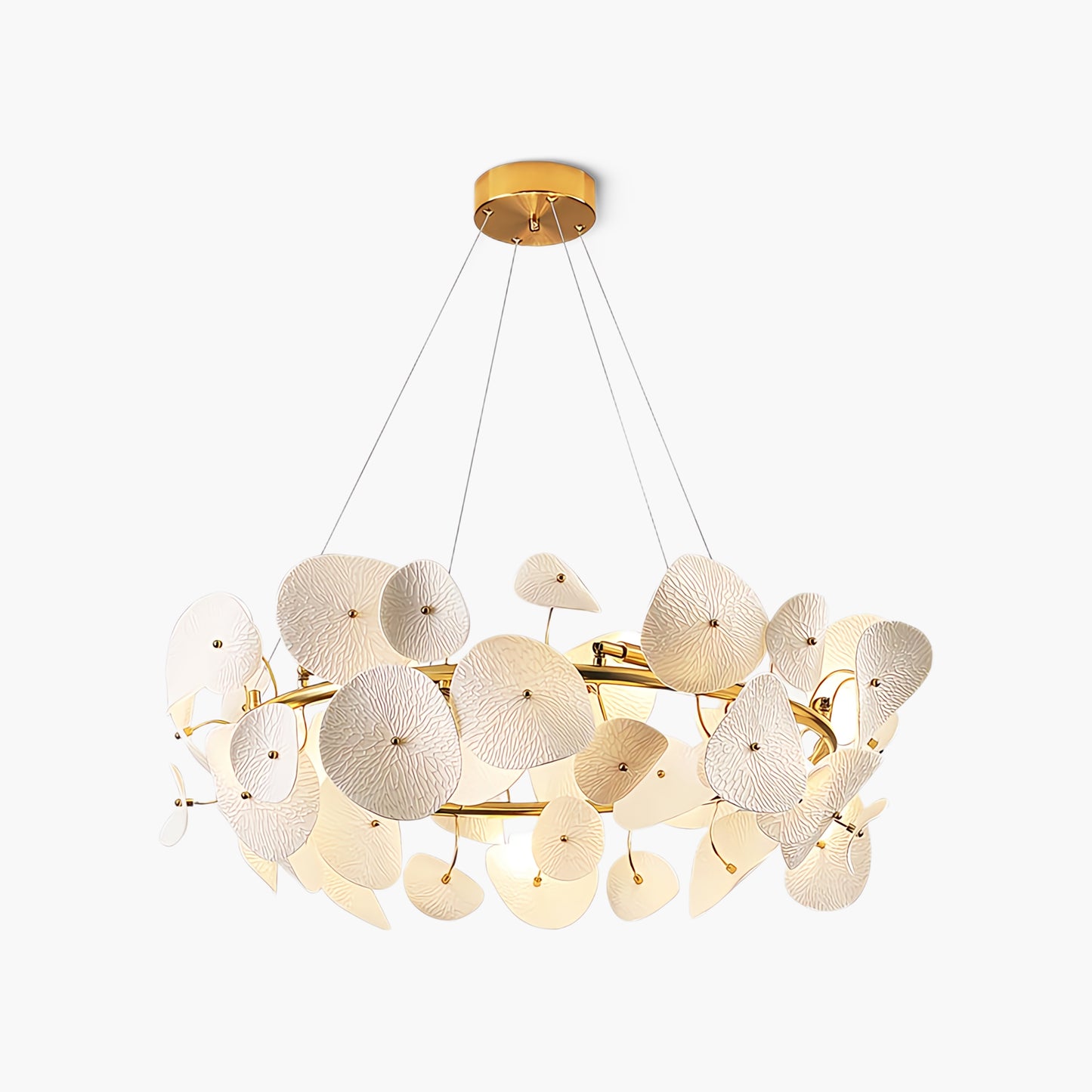 Lotus Petal Contemporary Metal Chandelier