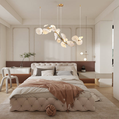 Lotus Petal Contemporary Metal Chandelier