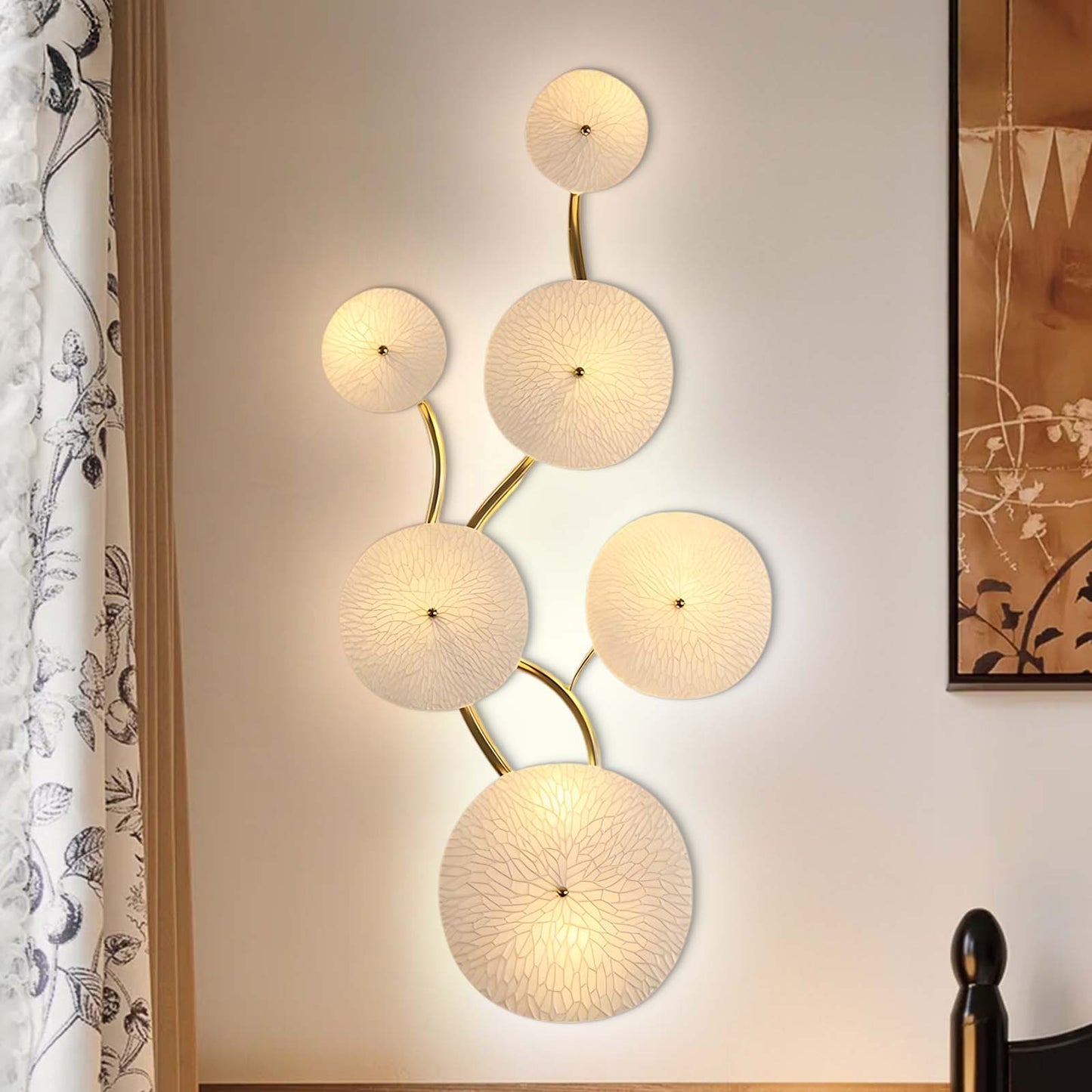 Lotus Petal Eclectic Metal Wall Lamp