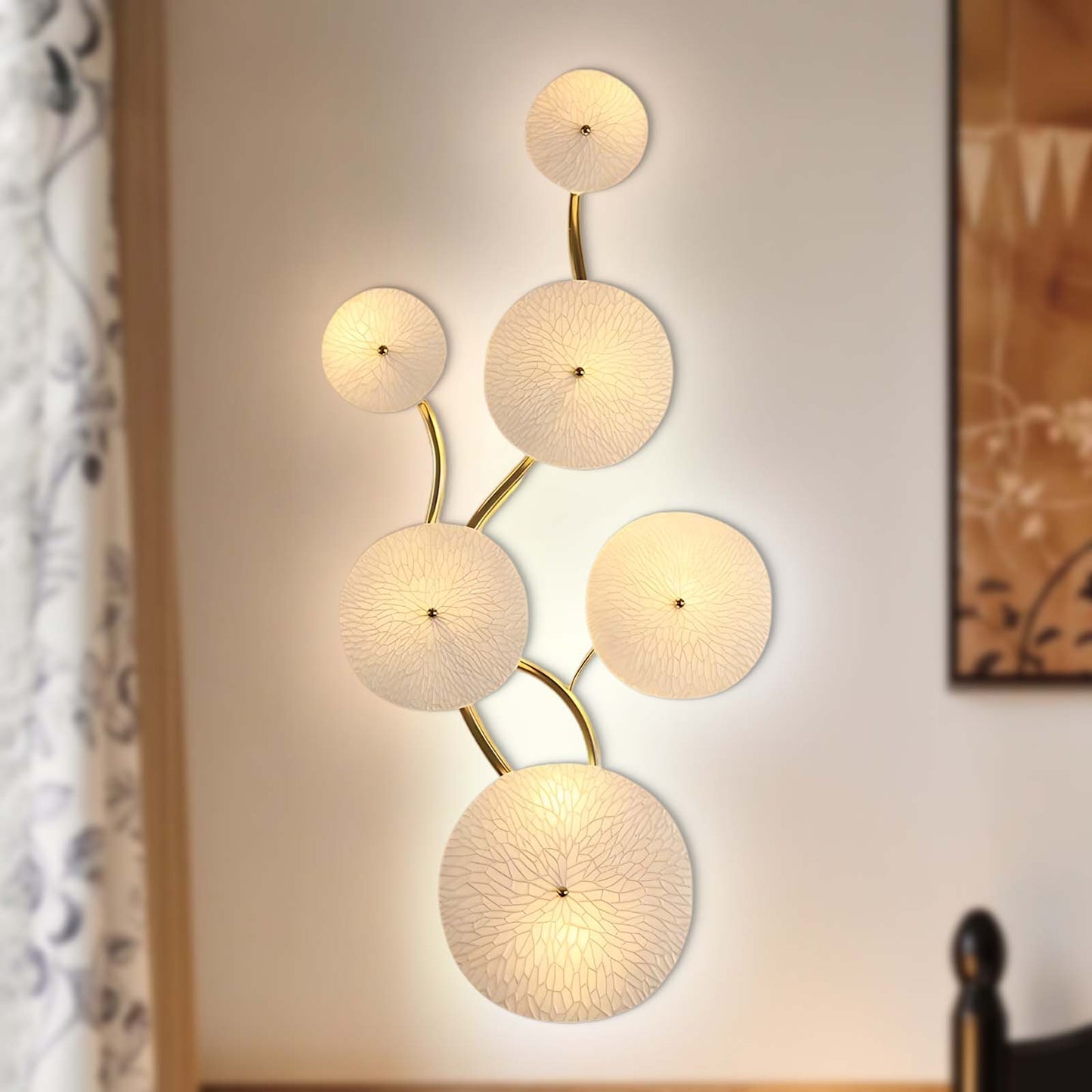 Lotus Petal Eclectic Metal Wall Lamp