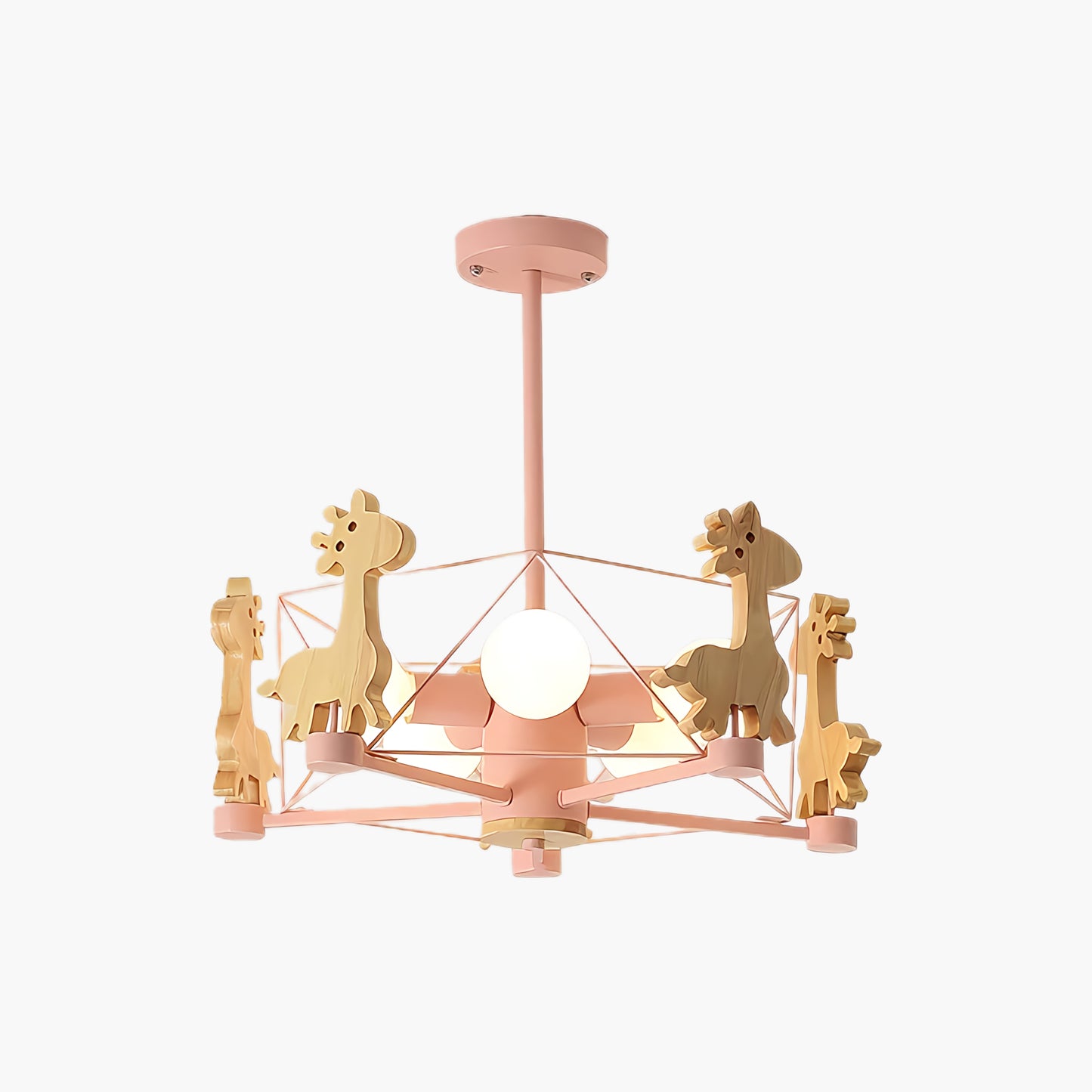 Lovely Deer Wooden Eclectic Crystal Chandelier