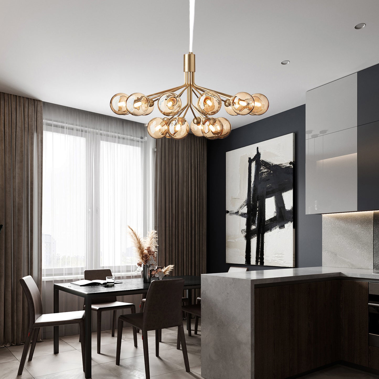 Lumiflora Minimalist Crystal Chandelier