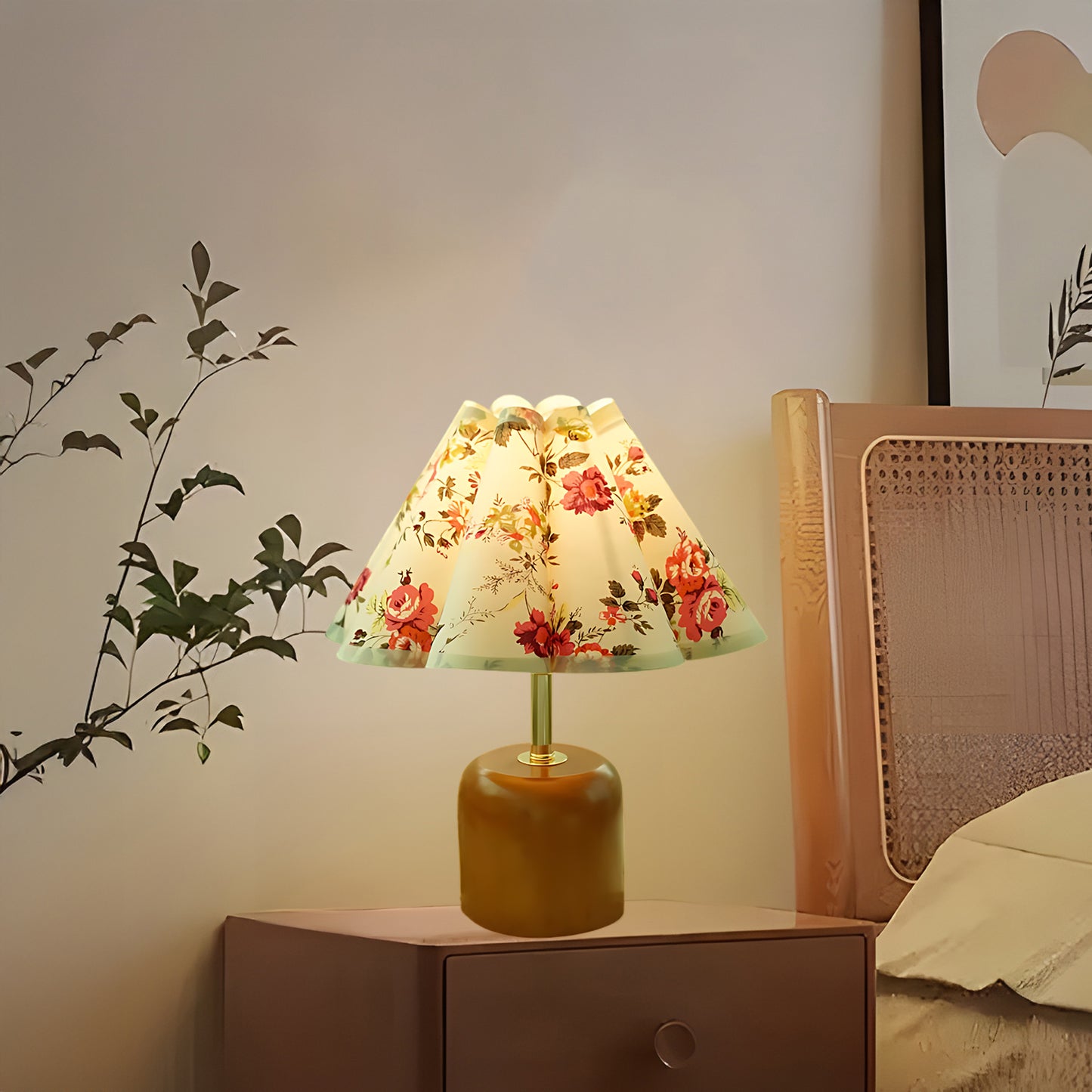 Lunitidal Vintage Wood Table Lamp