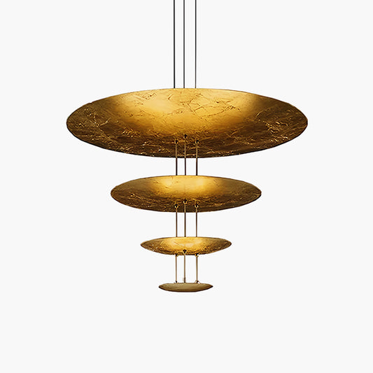 Machine Art Deco Brass Chandelier