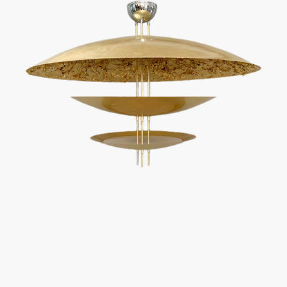 Machine Art Deco Brass Chandelier