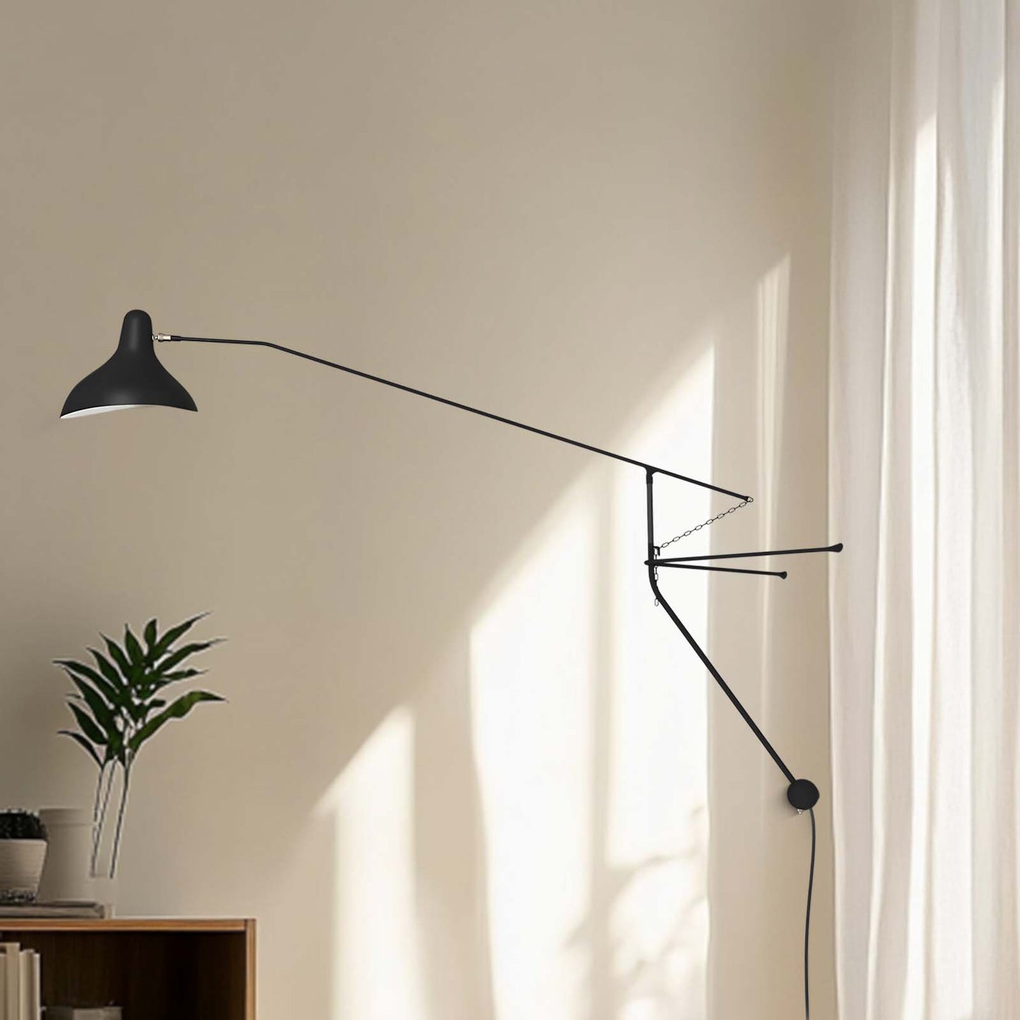 Mantis Arm Eclectic Metal Wall Lamp