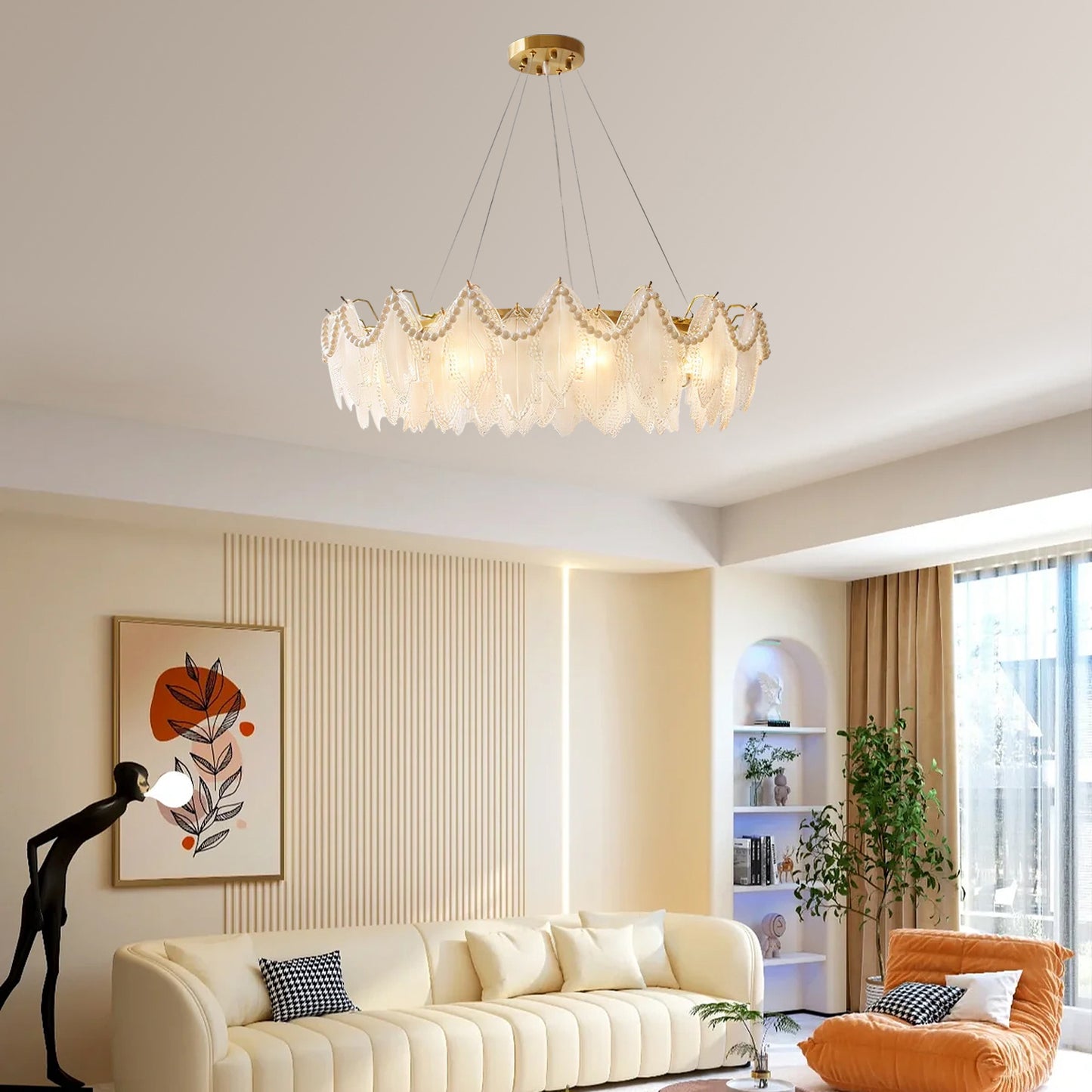 Maple Leaf Eclectic Crystal Chandelier