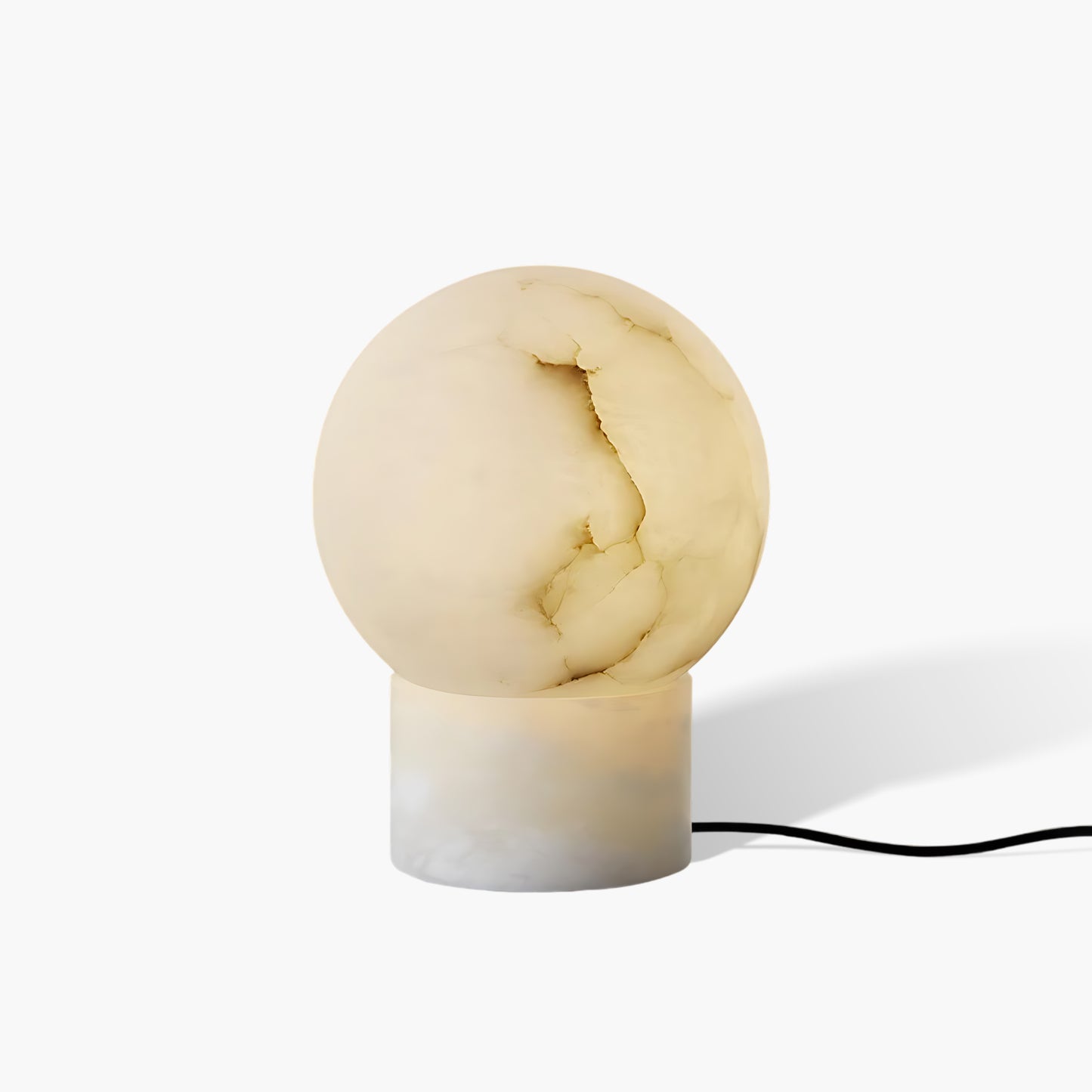 Marble Ball Eclectic Metal Table Lamp