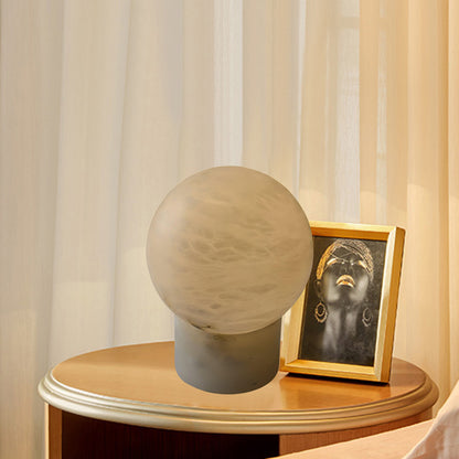 Marble Ball Eclectic Metal Table Lamp